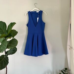 Lovers + Friends Blue Pleated Mini Dress
